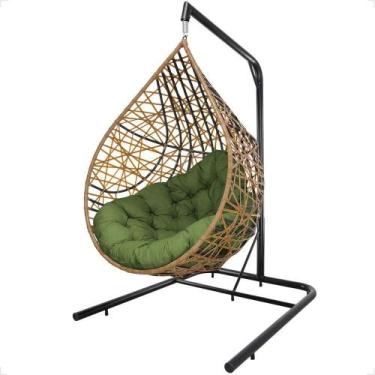Imagem de Balanço Suspenso Ninho Gota Com Mola, Mosquetão E Suporte Para Sacada 