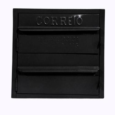 Imagem de Caixa De Correios Condomínio Preta 2 Módulos Tamanho 15x28x28cm Aço Pr