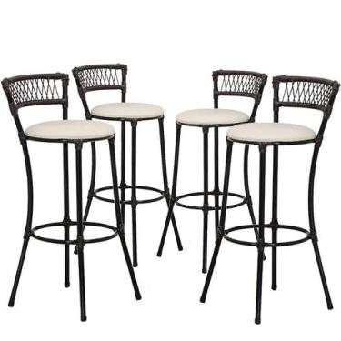 Imagem de Jogo Com 6 Banquetas Alta Forts Fibra Uv Bancada, área Goumert, Bar, P