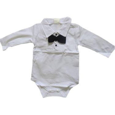 Imagem de Body Camisa Social Bebe Festa Luxo Gravata Borboleta