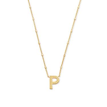 Imagem de Kendra Scott Letter P Pendant Necklace for Women, Fashion Jewelry, 14k Gold-Plated Brass, Gold Metal, Letter P