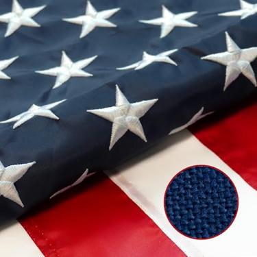 Imagem de Bandeira americana espessa, bandeiras dos EUA 3 x 5 ao ar livre, vento forte, 3x5 bandeira americana ao ar livre resistente com estrelas bordadas, bandeira dos EUA de nylon 420D com listras costuradas