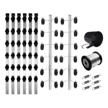 Imagem de Kit Acessórios para Cerca Elétrica 10 Hastes, Fio, Sirene e Placas - A