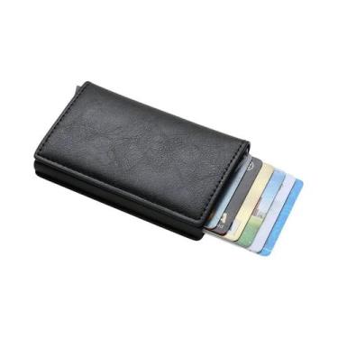 Imagem de Carteira Slim Inteligente Em Alumínio RFID Para Homens, Porta-Cartões 
