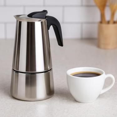 Imagem de Cafeteira Italiana Inox 6 Xícaras Espresso Fogão Clássica Resistente Prática Portátil Cozinha