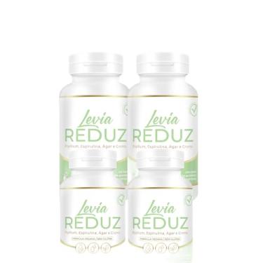 Imagem de Levia Reduz 4 Potes (240 Cápsulas) – Suplemento Alimentar com Psyllium, Espirulina, Ágar-Ágar e Cromo