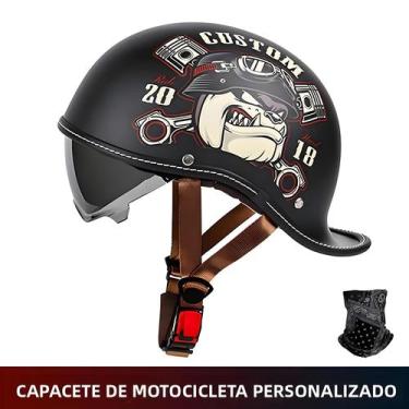Imagem de Capacete Retro Unissex Para Motocicleta, Capacete Meio Aberto Para Qua