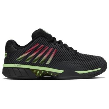 Imagem de K-Swiss Tênis masculino Hypercourt Express 2, Preto/Verde neon macio/neon vulcânico, 41