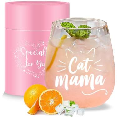 Imagem de Gato Mamãe Copo de Vinho Presentes de Dia das Mães para Esposa do Marido Filha Filho-Esposa, Presentes de Mamãe - Presentes de Aniversário Engraçados para Esposa, Qualquer Mamãe, Mamãe Nova, Mamãe para ser, Mamãe Grávida, Amante de Gato (Mamãe gato)