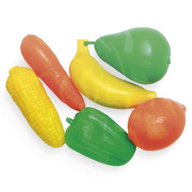 Imagem de Brinquedo Kit de Frutas e Legumes 6 Peças Plástico