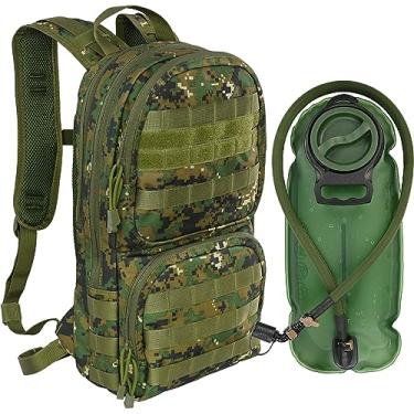 Imagem de MARCHWAY Mochila De Hidratação Tactical Molle Com Bolsa De Água Tpu De 3L, Mochila Militar Para Mochila, Caminhada, Corrida, Ciclismo (Digital Woodland)
