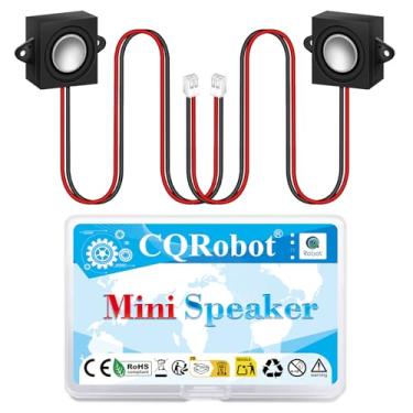 Imagem de CQRobot Pacote com 2 mini alto-falantes 4 Ohm 3 Watt 28 x 31 mm com cabo conector JST-PH de 15 cm compatível com Arduino, para pequenos projetos eletrônicos.