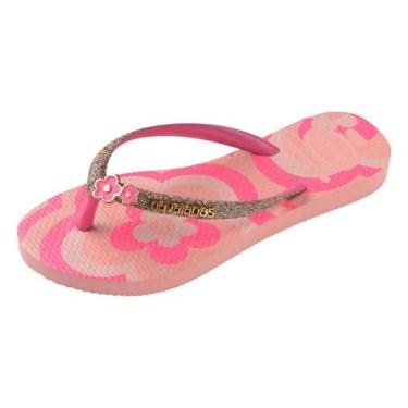 Imagem de Chinelo Havaianas Kids Slim Glitter II 2025.26, Rosa flux, 27/28