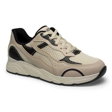 Imagem de Tênis Jogging Mississipi MF592 Feminino - Bege/Preto