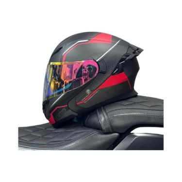 Imagem de Capacete De Motocicleta Unissex Aprovado Pelo DOT Com Visor Duplo Prot