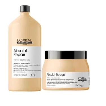 Imagem de LOréal Absolut Repair Gold Shampoo 1500ML + Mascara 500GR - L'Oréal
