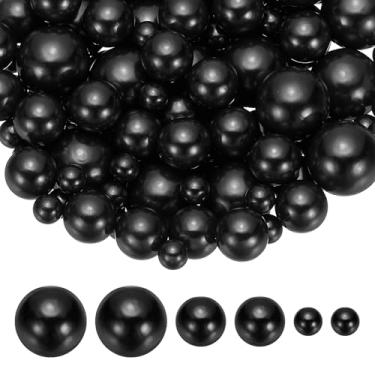 Imagem de PATIKIL Contas de pérolas falsas de 8/14/20 mm, 150 peças para enchimento de vaso de centro de mesa, contas redondas para festa, aniversário, casamento, decoração de mesa, caixa de presente, preta