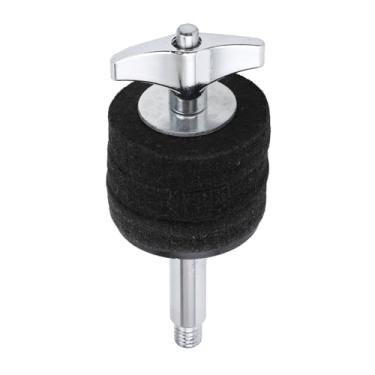 Imagem de A fixação do empilhador de pratos, empilhadora de suporte de tambor de liga de alumínio com arruelas de feltro para o hardware do kit de bateria (Preto)