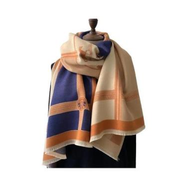 Imagem de Cachecol Pashmina De Cashmere Grosso E Quente Para Mulheres, Estilo Ou