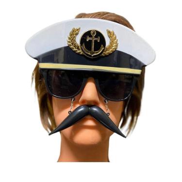 Imagem de Óculos Marinheiro Com Bigode Festa Fantasia Adulto Infantil