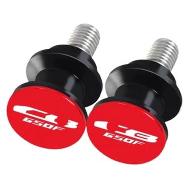 Imagem de BYYINGSUS Compatível com CB650R CB650F CB 650R 650F 8 mm Carretéis de braço oscilante de alumínio CNC para motocicletas acessórios deslizantes Cb650r Cb650f (CB650F vermelho)