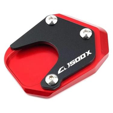 Imagem de BYYINGSUS Compatível com CB500X CB 500 X CB 500X 2013-2022 2021 2020 Acessórios de motocicleta Suporte lateral para pé Ampliar Pad & Valve Caps (Vermelho)