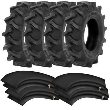 Imagem de Kit 4 Pneus Carreta De Implemento Tracionada 600-14 Rga 34 Rinaldi + Camaras