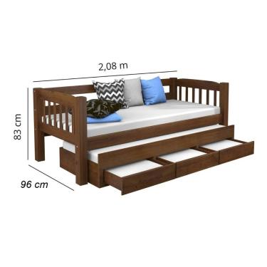 Imagem de Bicama madeira com 3 gavetas - Italiamod02