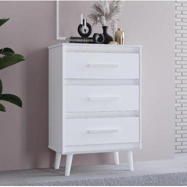 Imagem de Cômoda 3 Gavetas Pequena Mila Branco - Moblis - LahomeDecor