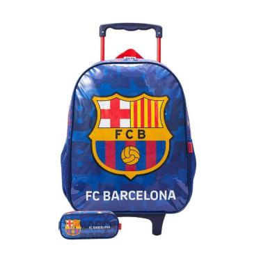 Imagem de Kit Escolar Mochila De Rodinha + Estojo Barcelona Oficial