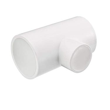Imagem de uxcell 40 mm x 40 mm x 25 mm T redutor de deslizamento encaixe de tubo de PVC conector em forma de T 2 peças