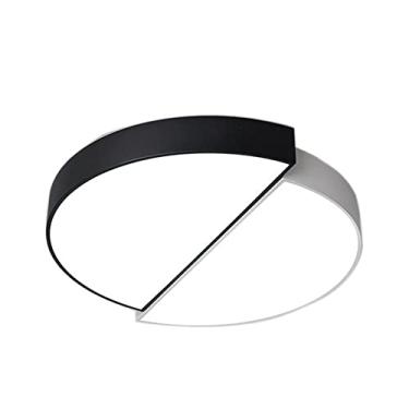 Imagem de Lustres de teto modernos com arte em ferro e luzes LED criativas embutidas, abajur redondo ultrafino para restaurante, sala de estar, quarto, cozinha, luminária suspensa próxima ao teto para