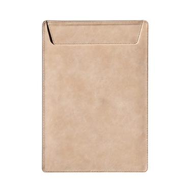 Imagem de Bolsa de documentos de couro para conferências pasta de negócios A4 com inserção de caneta oculta prancheta multifuncional para escritório, suporte de documentos escolares (rosa)