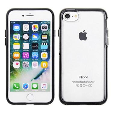 Imagem de Cube Capa de celular para Apple iPhone 8 / iPhone 7 / iPhone 6s / iPhone 6 - Capa traseira rígida de policarbonato transparente com borda protetora preta