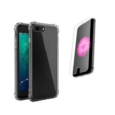 Imagem de Capa e folha de vidro para iPhone 7 Plus reforçada e transparente - Li
