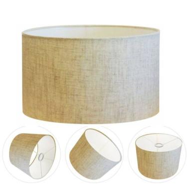 Imagem de Cúpula Abajur Cilíndrica Cp-7028 Ø60x30cm Rustico Bege - Vivare
