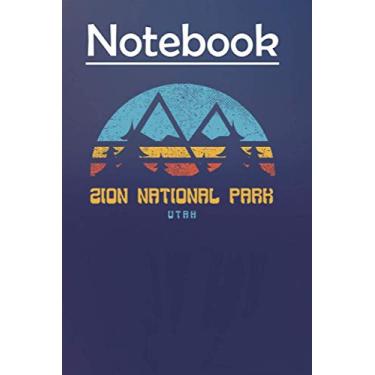 Imagem de Caderno de composição: Parque Nacional de Zion Utah Retrô Vintage Caminhada Presente Tamanho 15 x 23 cm, 100 Páginas para Notas, Listas de Tarefas, Doodles, Diário, Um para Crianças, Ele ou Ela