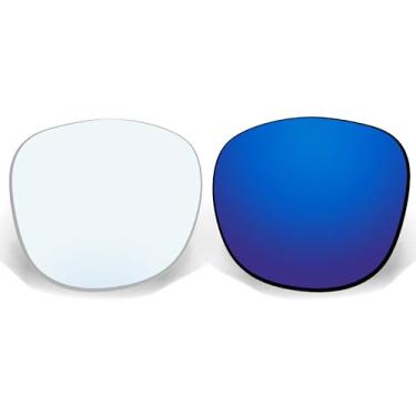 Imagem de Ensky Lentes de reposição fotocromáticas azuis HardyShield para óculos de sol Ray-Ban Meta Wayfarer RW4008 53 mm armação inteligente - à prova de arranhões, garantia de ajuste perfeito