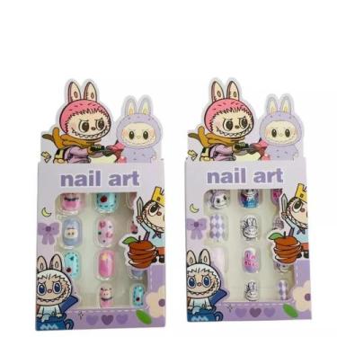 Imagem de Unhas Postiças Infantis com Estampa do Labubu, Kit1
