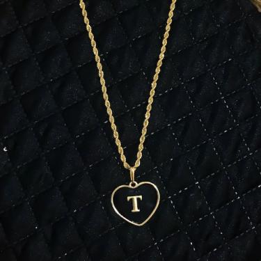 Imagem de Colar personalizado letra T - Flor de Liz Bijoux