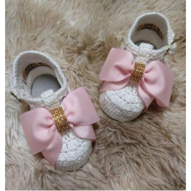 Imagem de Sandália de menina - Sandália de bebe de croche 