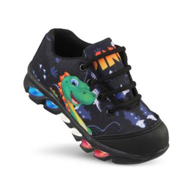 Imagem de Tenis de led infantil meninos Ledstar dino dinossauro desenhos luzinha