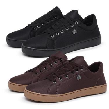 Imagem de Kit 2 Tênis Casual Masculino Slim Estiloso Confortável - Bless Acessór