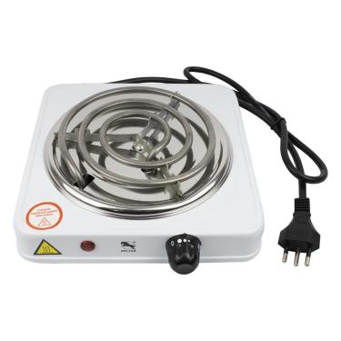 Imagem de Fogão Fogareiro Elétrico 1 Boca Portátil Branco Camping Acampamento Multiuso 1000W 110V Futuro Casa