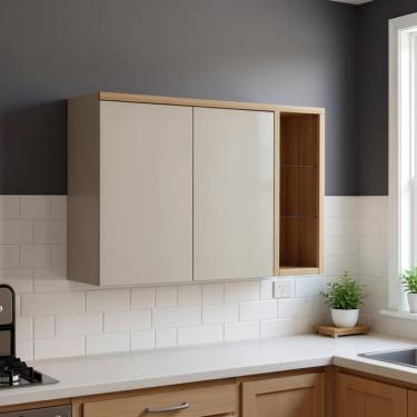 Imagem de Armário Aéreo Duplo 2 Portas 120cm Com Nicho Decorativo