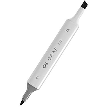 Imagem de Graf Duo Marcador Artistico c/ 2 Pontas (Ogiva/Chanfrada), CIS, Preta, Blister com 1 unidade