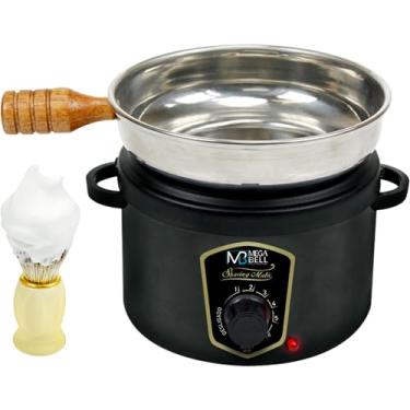 Imagem de Mega Bell, Panela aquecedora de espuma para barbear, com pincel, Shaving Matic, Bivolt, 280ml, Preto