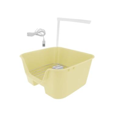 Imagem de Fenteer Banheira automática para pássaros, circulação automática de água, banho USB, fácil configuração com bomba, banheira para periquito cinzento africano, Amarelo