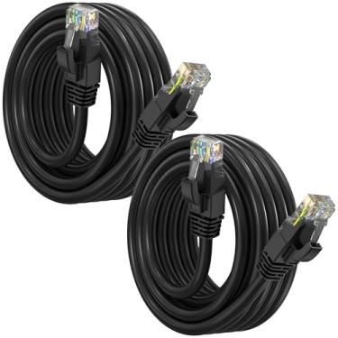 Imagem de Maximm Cabo Ethernet Cat6 – LAN de 4,5 m, UTP CAT 6 RJ45, rede LAN, patch, cabo de Internet – Preto – Pacote com 2 (4,5 m)