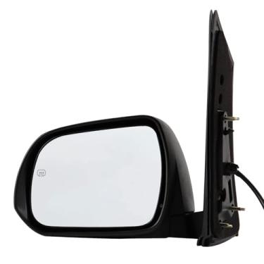 Imagem de Espelho lateral do motorista compatível com Toyota Sienna 2011-2014 5 pinos com vidro elétrico aquecido manual dobrável preto espelhos retrovisores laterais esquerdo substituir TO1320265